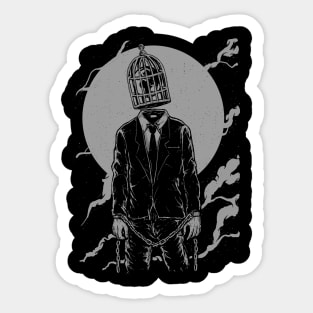 man in a cage Sticker